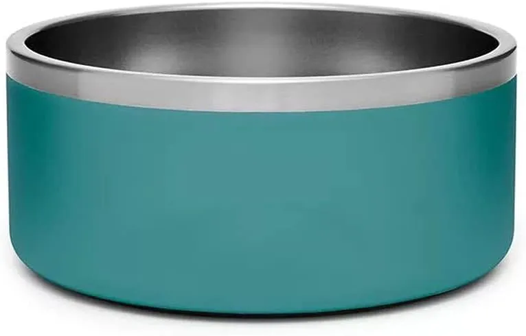 32oz 64oz Stainless Steel Double Wall Dog Bowls,BPA Free Non-Slip Pet Dishes,Cat Food&Water Bowl with Rubber Base(32oz, Green)