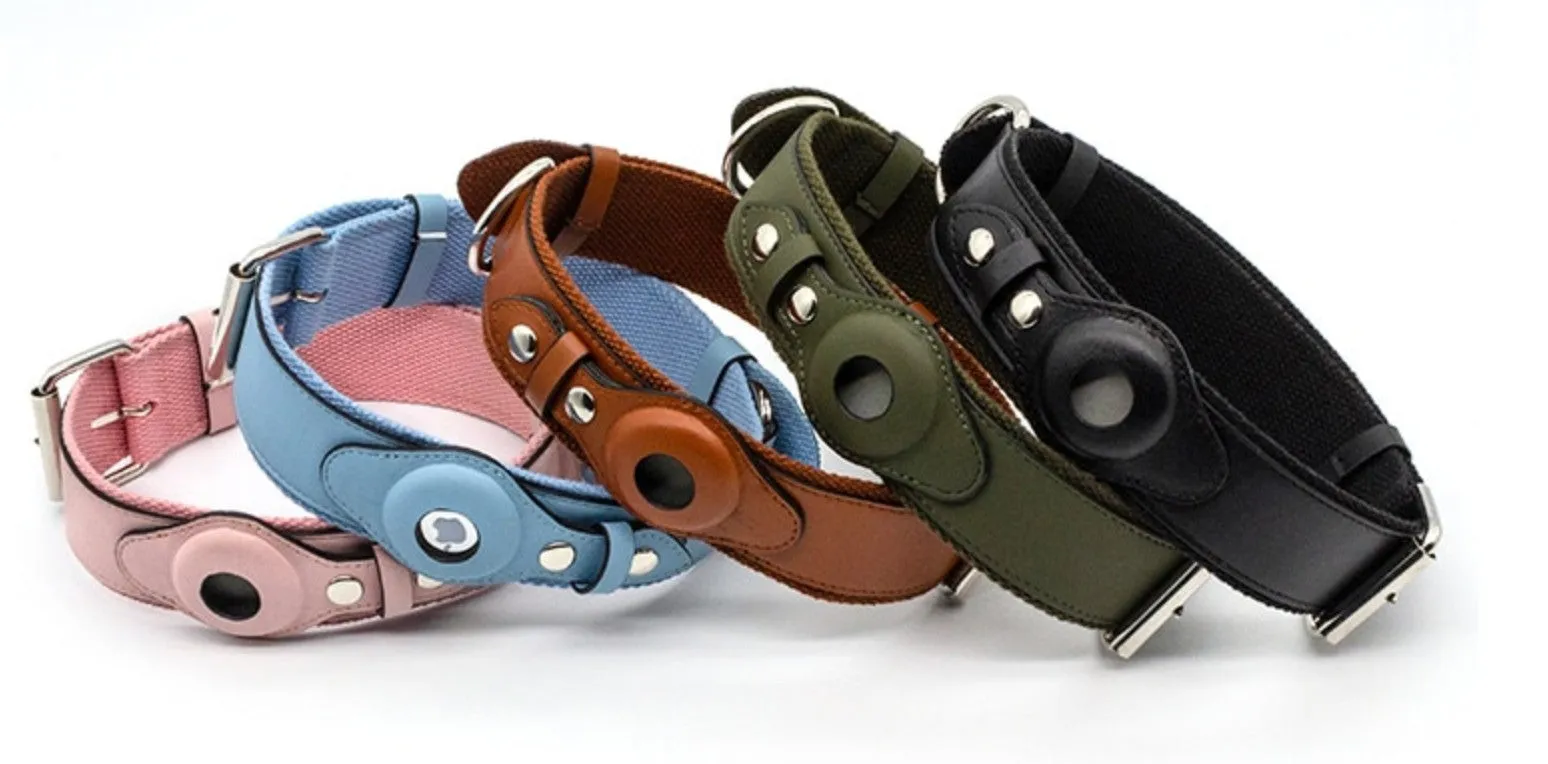 AirTag Leather Collar - Style C