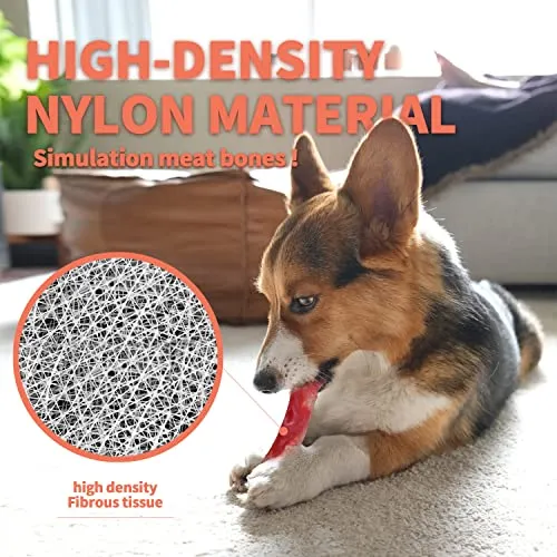 ALL FOR PAWS Dog Chew Toy Nylon & Rubber Mix Bone for Strong Chewers, Puppy Teething Chew Stick Toys
