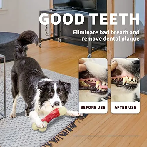ALL FOR PAWS Dog Chew Toy Nylon & Rubber Mix Bone for Strong Chewers, Puppy Teething Chew Stick Toys