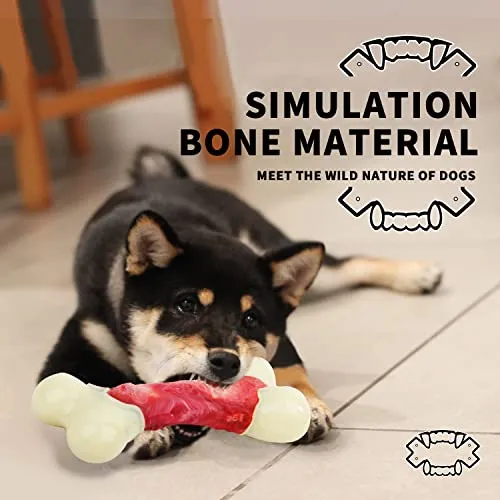 ALL FOR PAWS Dog Chew Toy Nylon & Rubber Mix Bone for Strong Chewers, Puppy Teething Chew Stick Toys