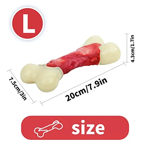 ALL FOR PAWS Dog Chew Toy Nylon & Rubber Mix Bone for Strong Chewers, Puppy Teething Chew Stick Toys