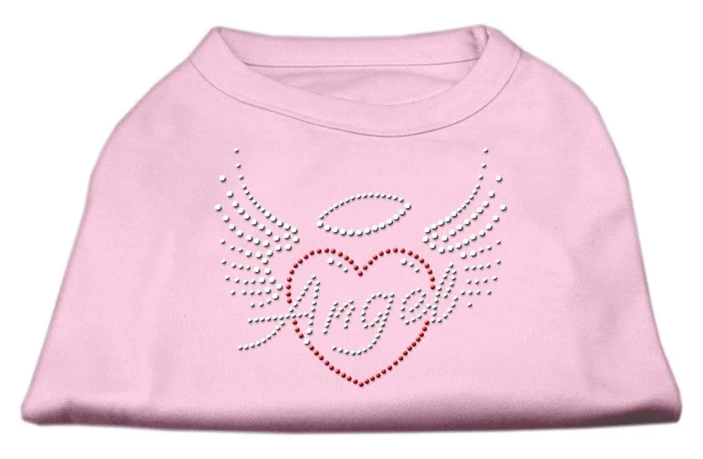 Angel Heart Rhinestone Dog Shirt Light Pink XL (16)