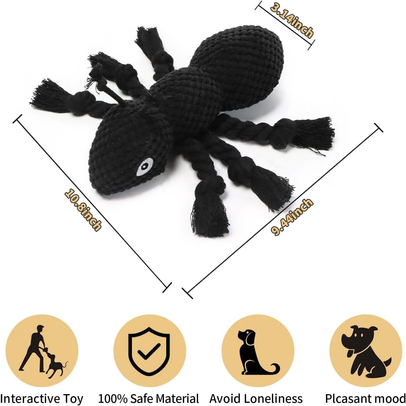 ant Plush Dog Toys Which Puppy Stuffing and Ant ScreamBoring Interactive for Separation Anxiety Suitable for Small and Medium Dogs to Chew and Play
