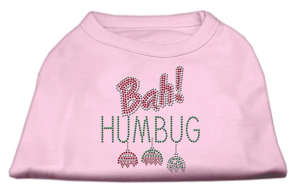 Bah Humbug Rhinestone Dog Shirt Light Pink XXXL (20)