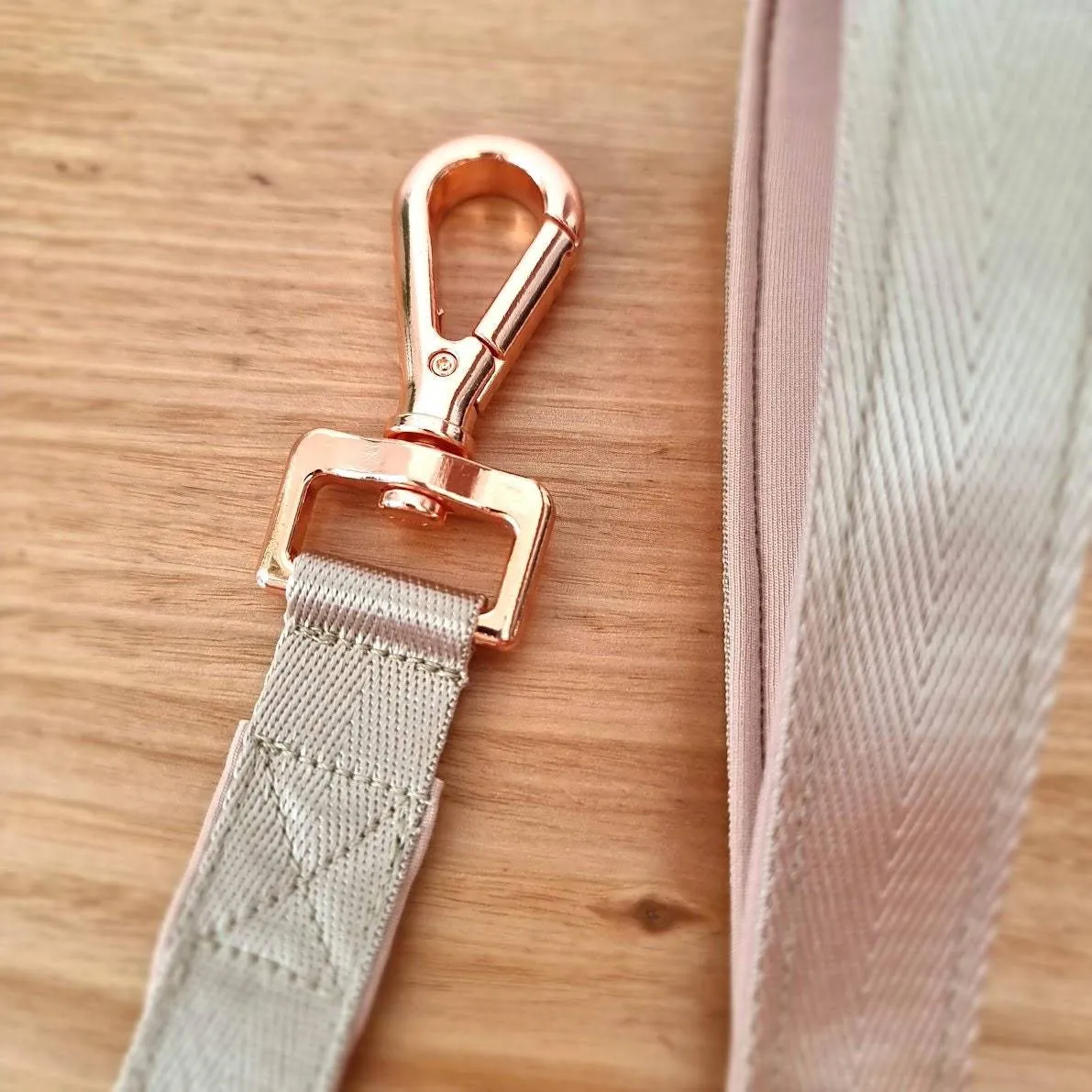 Beige dog leash - neoprene padded