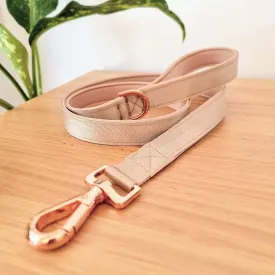 Beige dog leash - neoprene padded