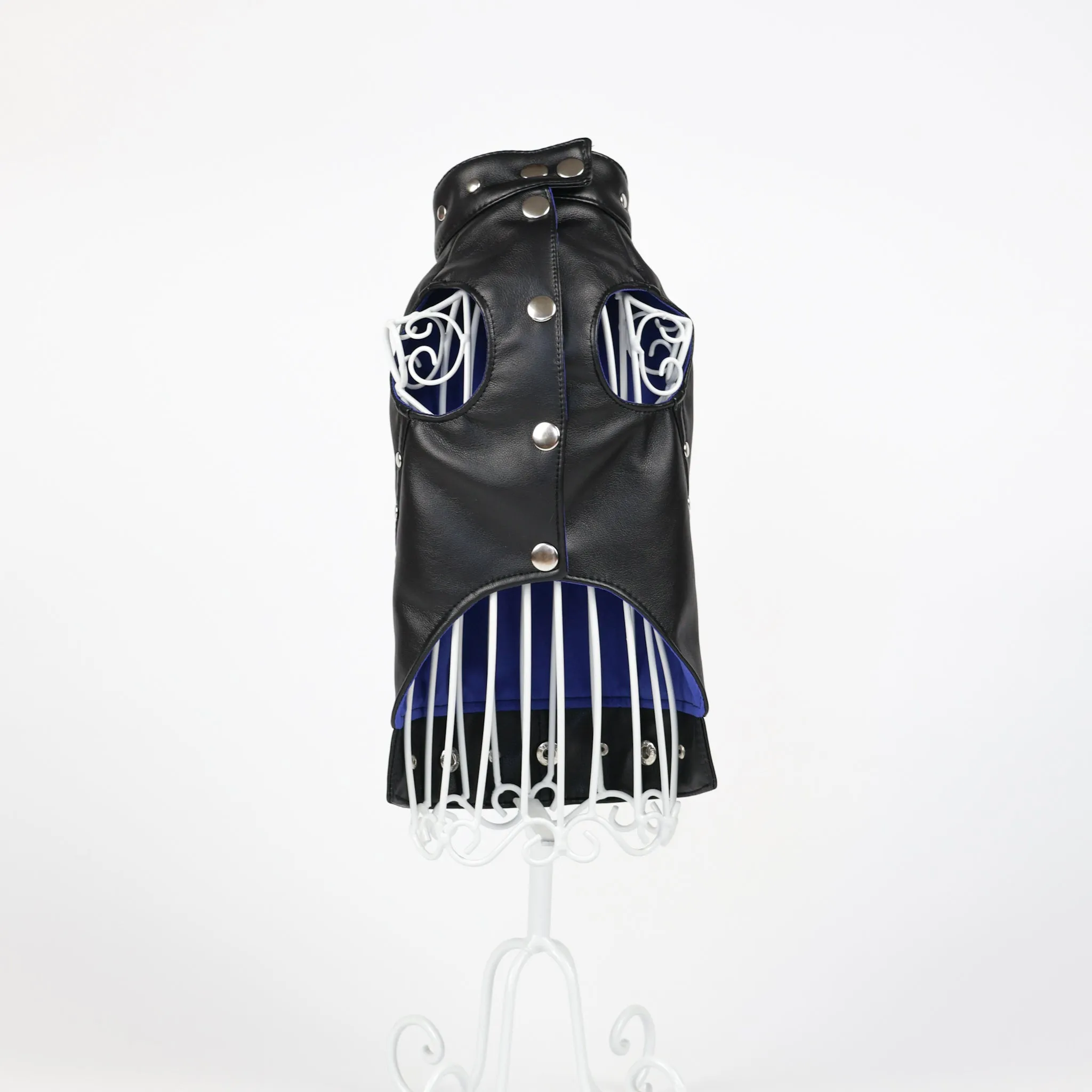 Biker leather dog vest jacket