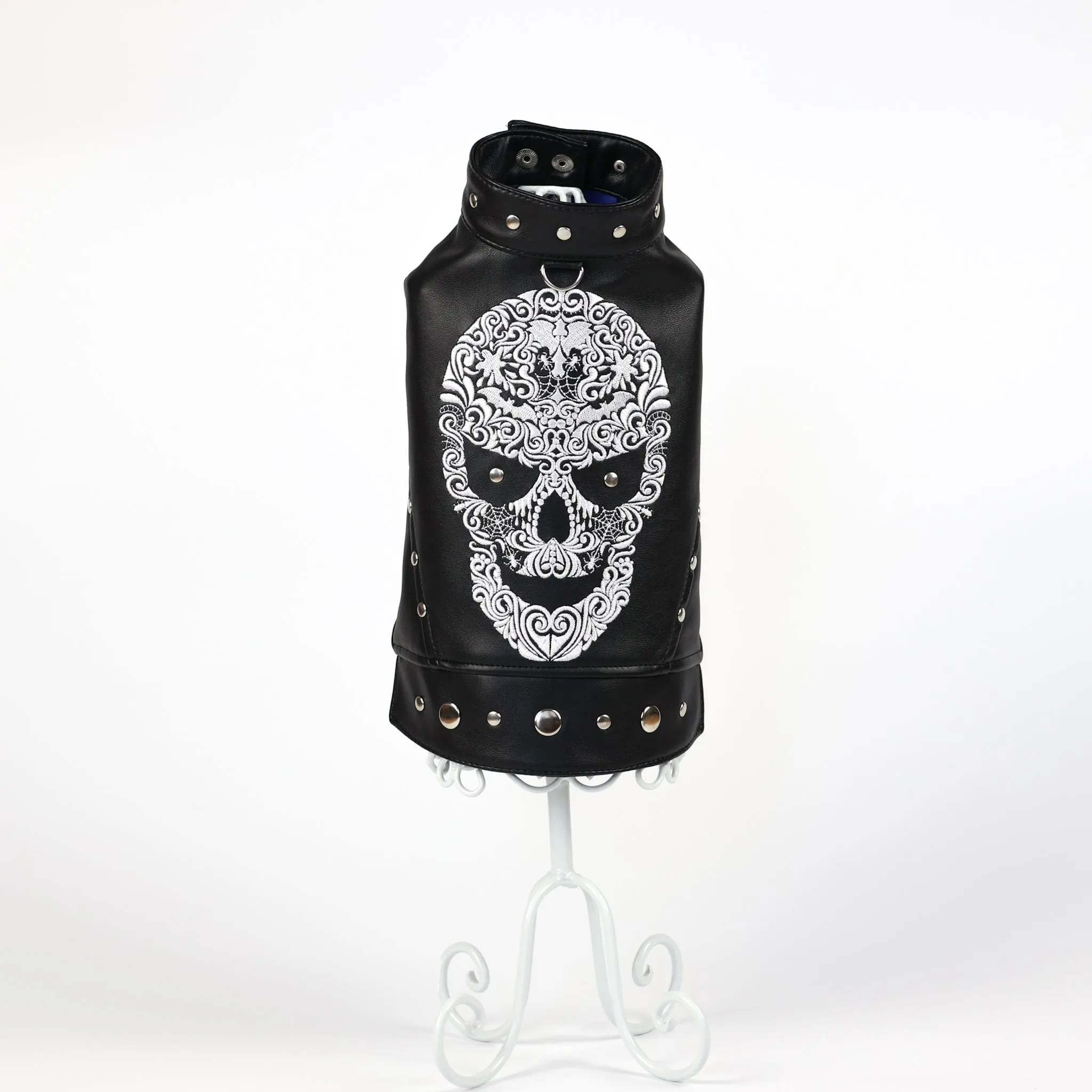Biker leather dog vest jacket