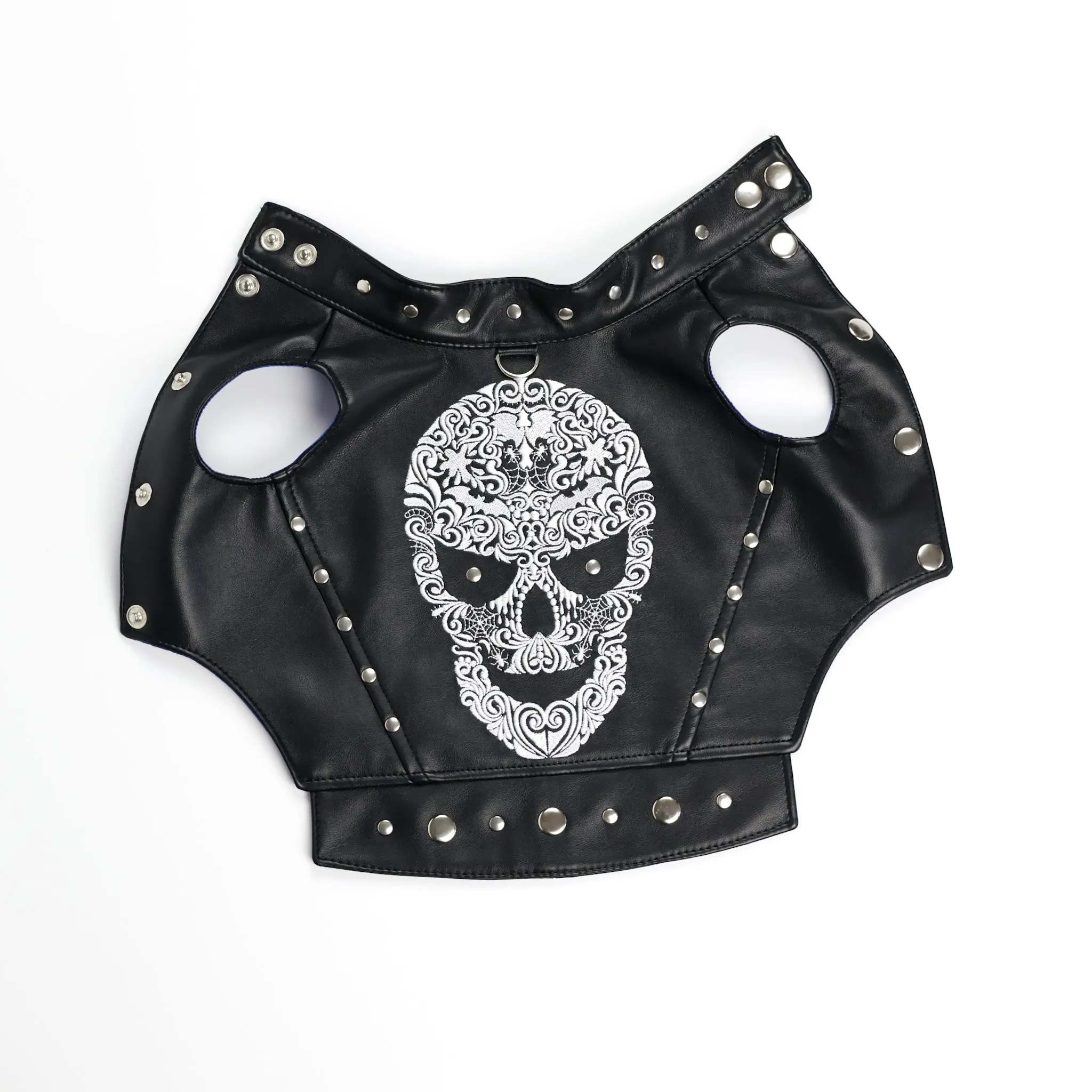 Biker leather dog vest jacket