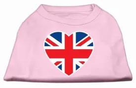 British Flag Heart Screen Print Shirt Light Pink XXL (18)
