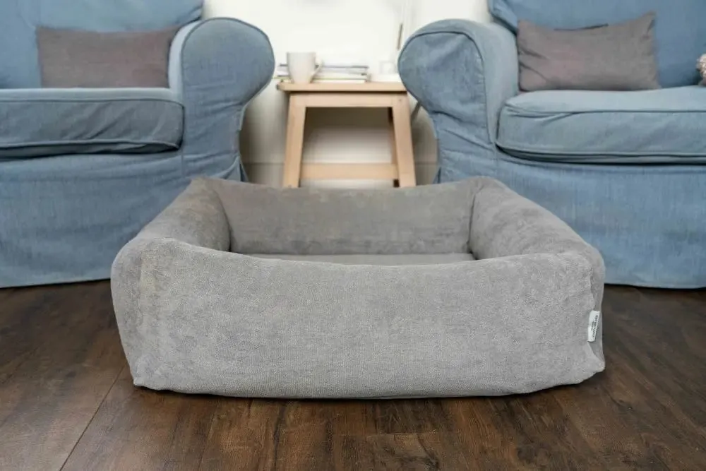 Burnham Bolster Dog Bed - Stone - Various Sizes
