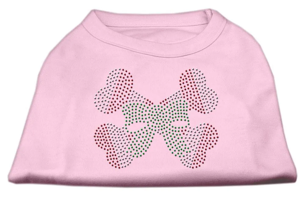 Candy Cane Crossbones Rhinestone Shirt Light Pink XS (8)