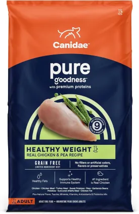 Canidae Pure Weight Management Limited Ingredient Premium Adult Dry Dog Food, Real Chicken & Pea Recipe, 12 lbs, Grain Free