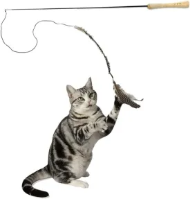 Cat Teaser with Feaders - Retractable - Ergononic with 2 Replacements