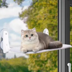 Cat Window Perch, Foldable No-Rope Hammock, Sturdy Cat Hammock Bed Window Seat with 8 Suction Cups with Dual-Sided Bed for All Seasons, Provide a Convenient Environment for Cats to Play