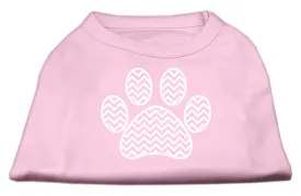 Chevron Paw Screen Print Shirt Light Pink Sm (10)