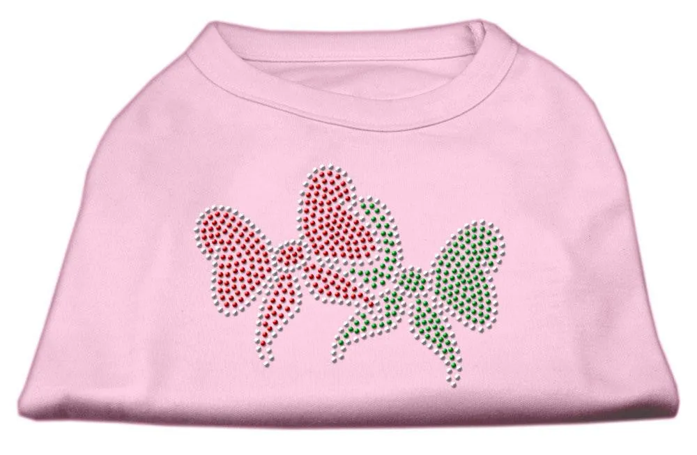 Christmas Bows Rhinestone Shirt Light Pink XL (16)