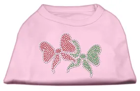 Christmas Bows Rhinestone Shirt Light Pink XXXL(20)