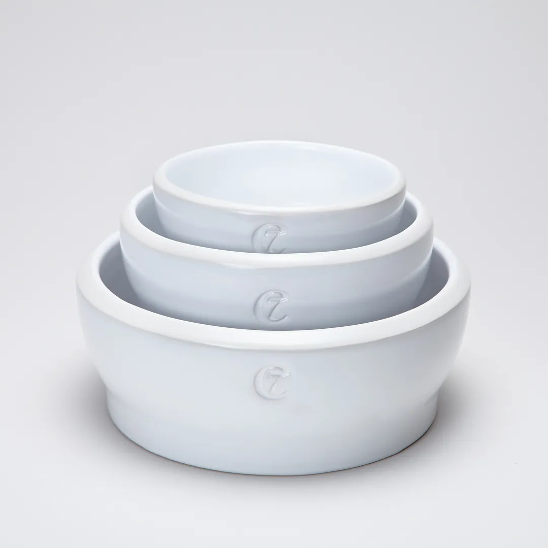 Cloud7 Jamie Dog Food and Water Bowl, White