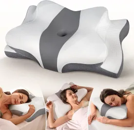 Cozyplayer True Cooling Cervical Neck Pillow for Pain Relief, Ergonomic Side Sleeper Pillow for Neck Support, Odorless Orthopedic Contour Memory Foam Pillows, Bed Pillow for Back Stomach Sleeper