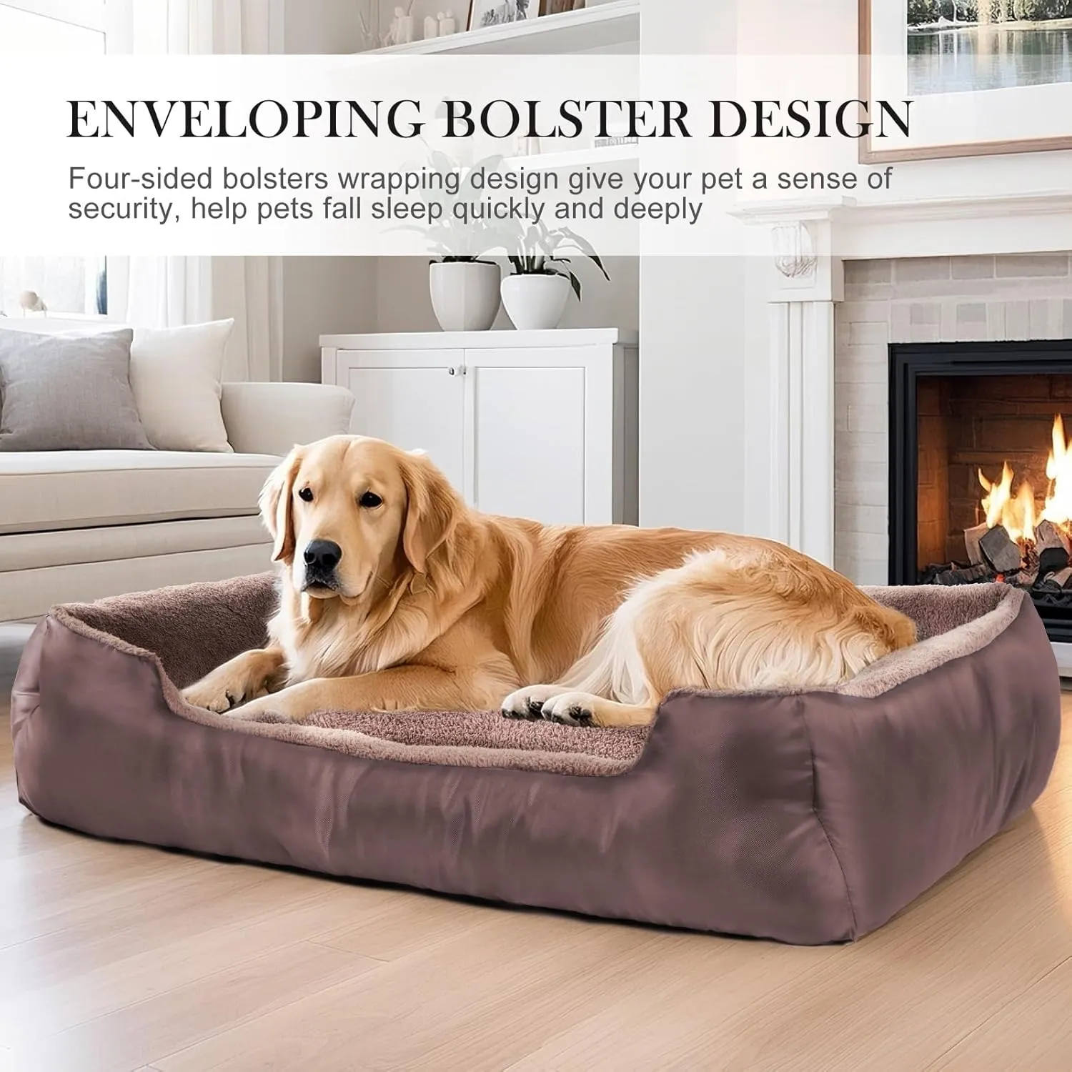 Dog Bed for Medium Dogs, Durable Comfortable Pet Bed Up to 30/50/90/100 lbs, Self-Warming and Washable