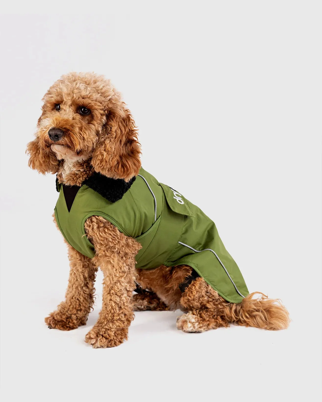 Dog Dryrobe in Forest Green & Black