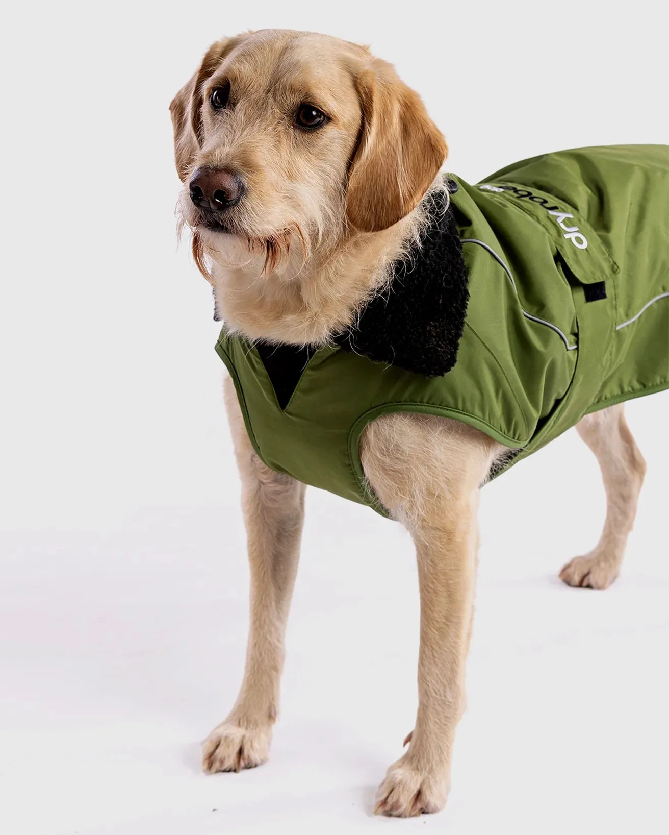 Dog Dryrobe in Forest Green & Black