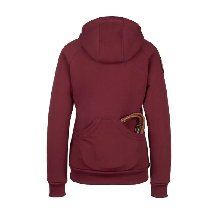 Dog Handler Winter Hoodie for Women, granat