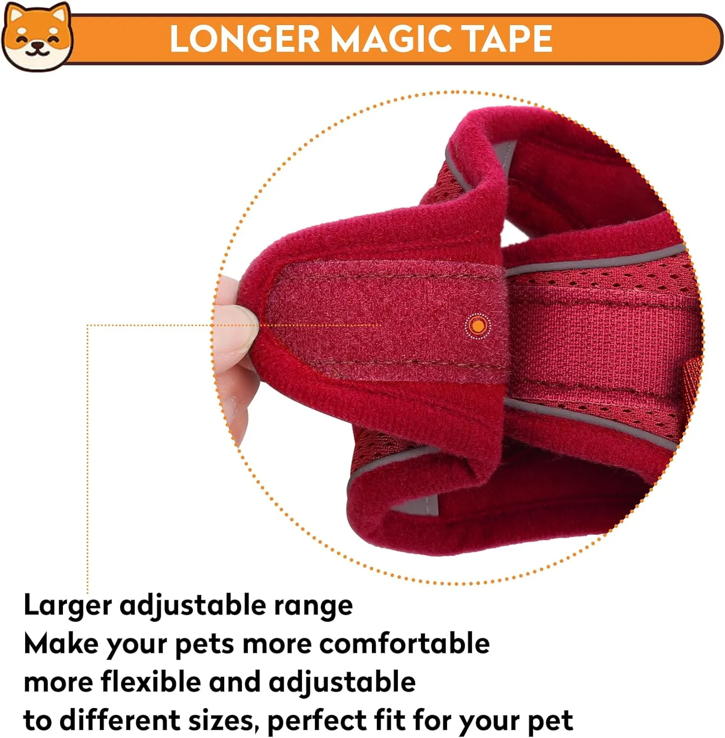 Dog Harness with Leash Set, No-Pull Step-in Reflective Pet Harness with 1 Leash Clips, Adjustable Soft Padded Easy Walk Dog Vest for Small Medium Large Dogs, Cats(Bright Red, XXSmall)
