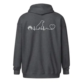 Dog heartbeat Unisex heavy blend zip hoodie