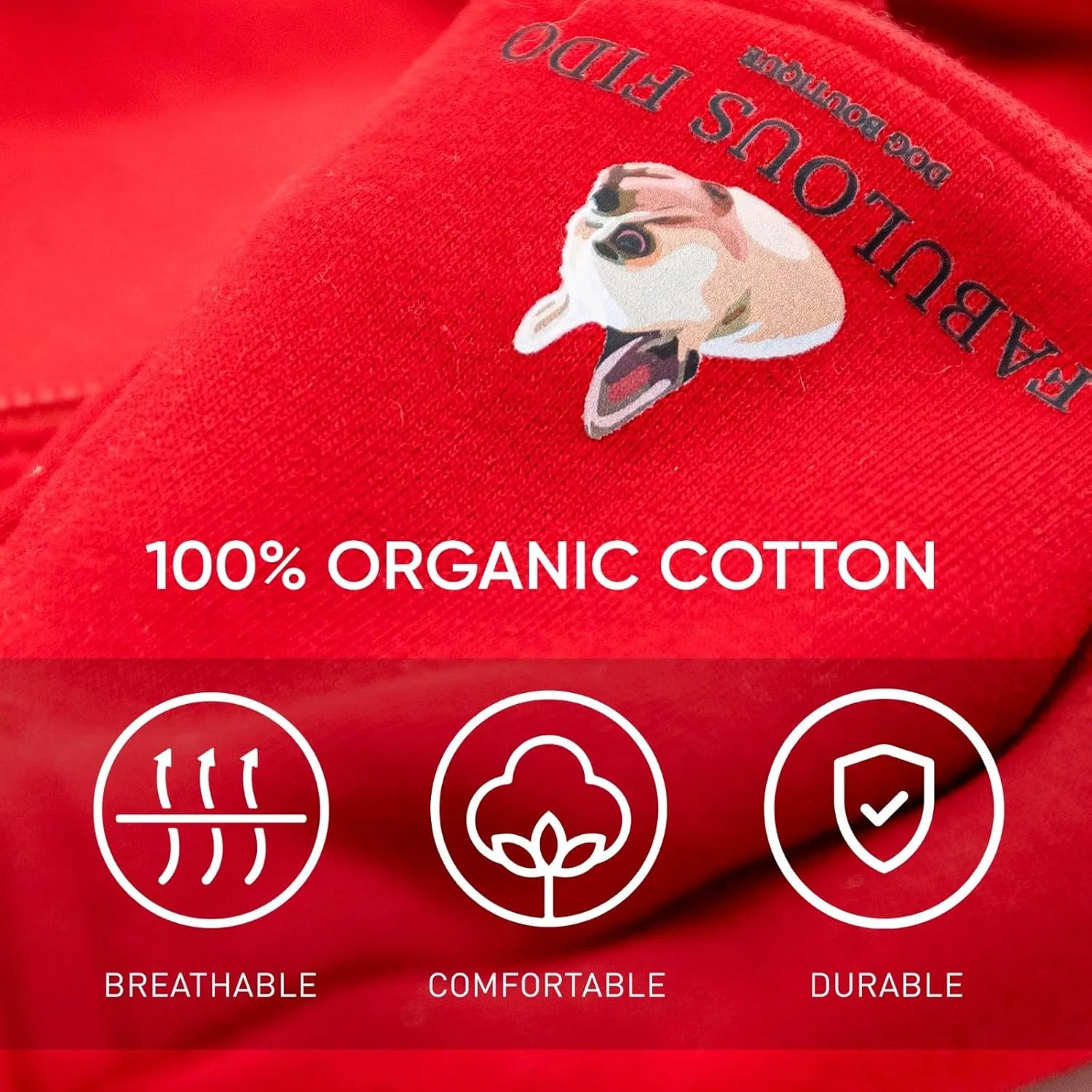 Dog Hoodie  Red Fleece-Lined Dog Sweatshirt with Zipper  Small, Medium & Large Dog Hoodie for French Bulldogs, Pugs, Boston Terriers, Pitbulls  French Bulldog Clothes for Cold Weather  XS