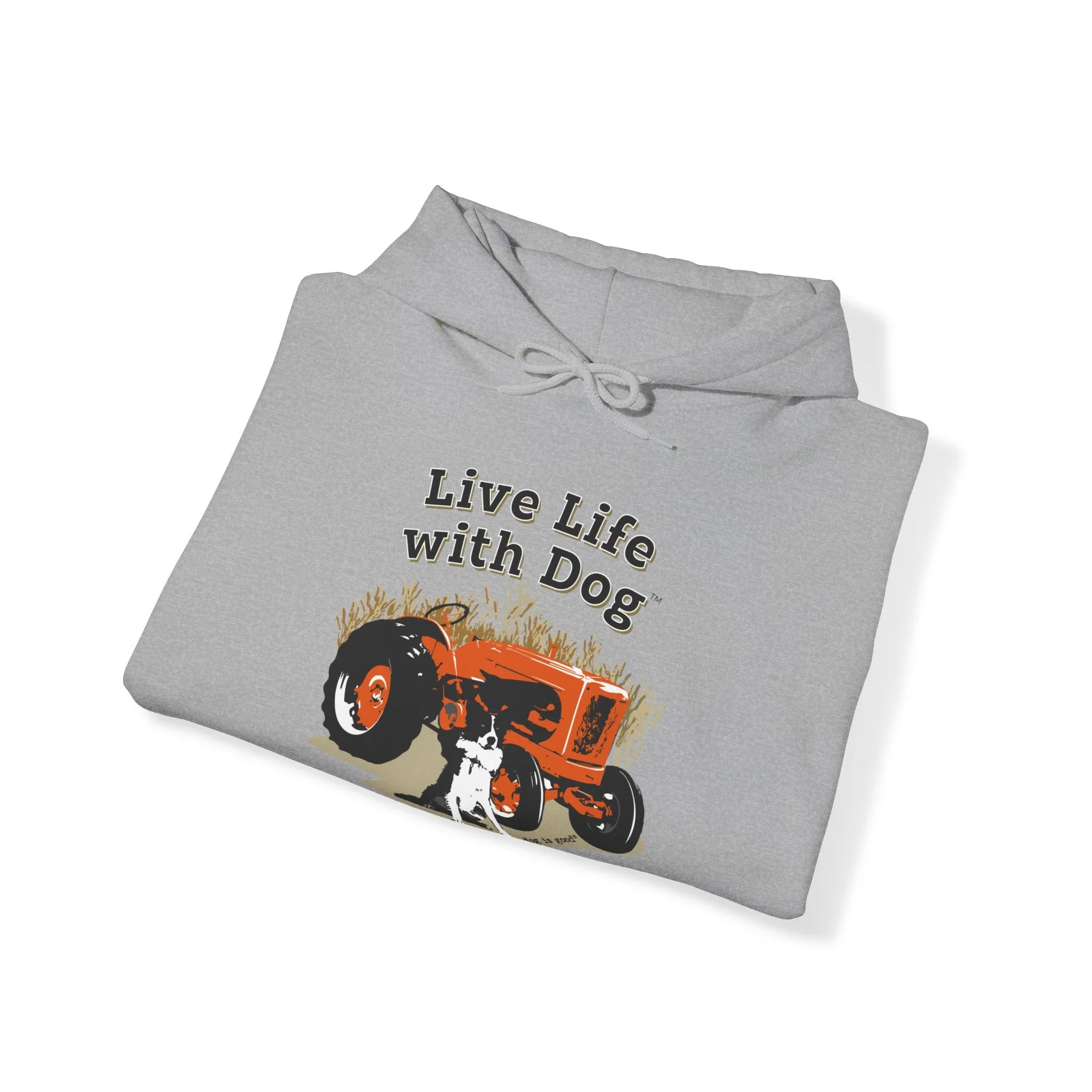 Dog is Good Live Life With Dog,Tractor, Adult  Fleece Hoodie, Perfect for the Serious Dog Lover