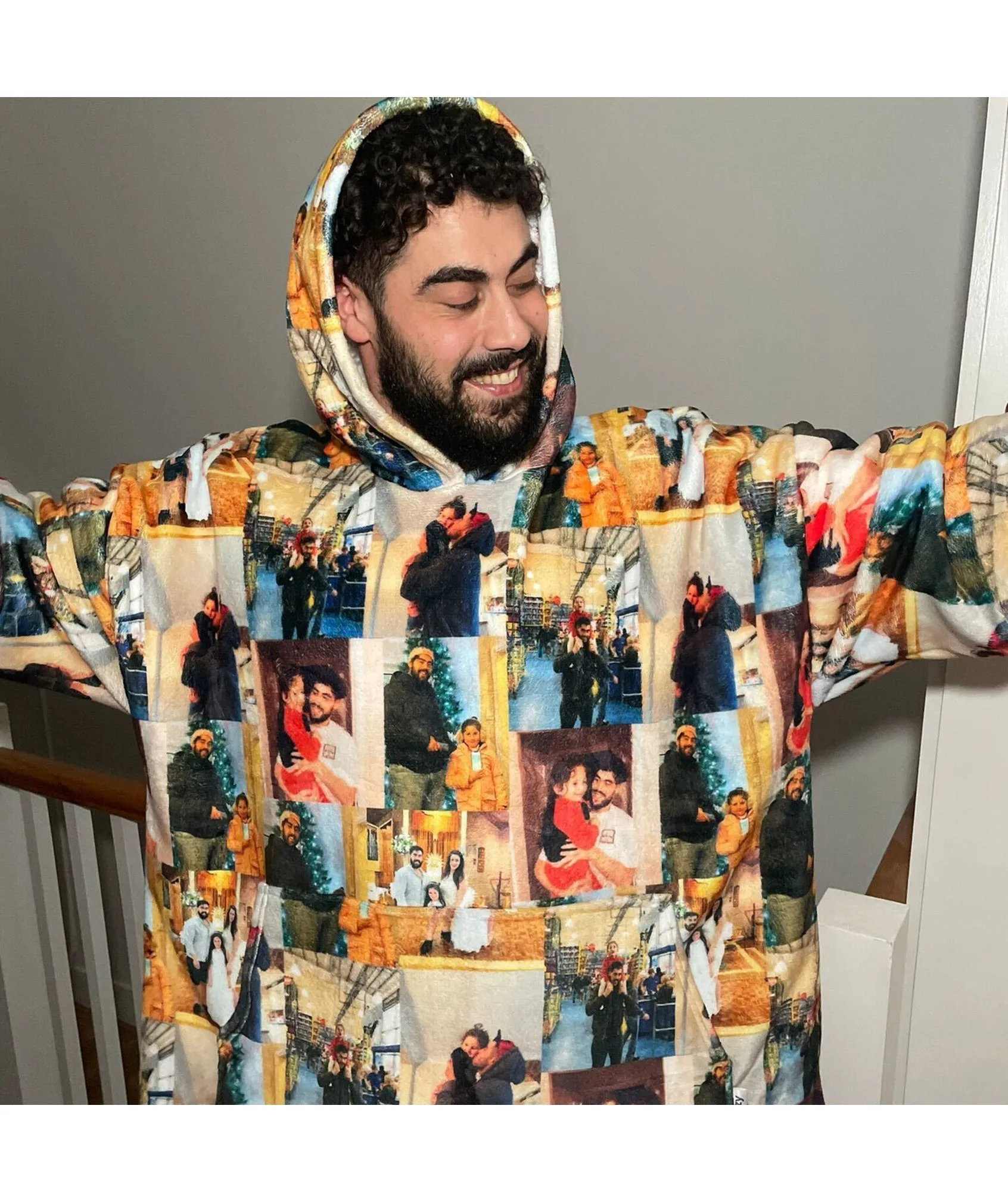 Dog Photo Collage Hoodie Blanket