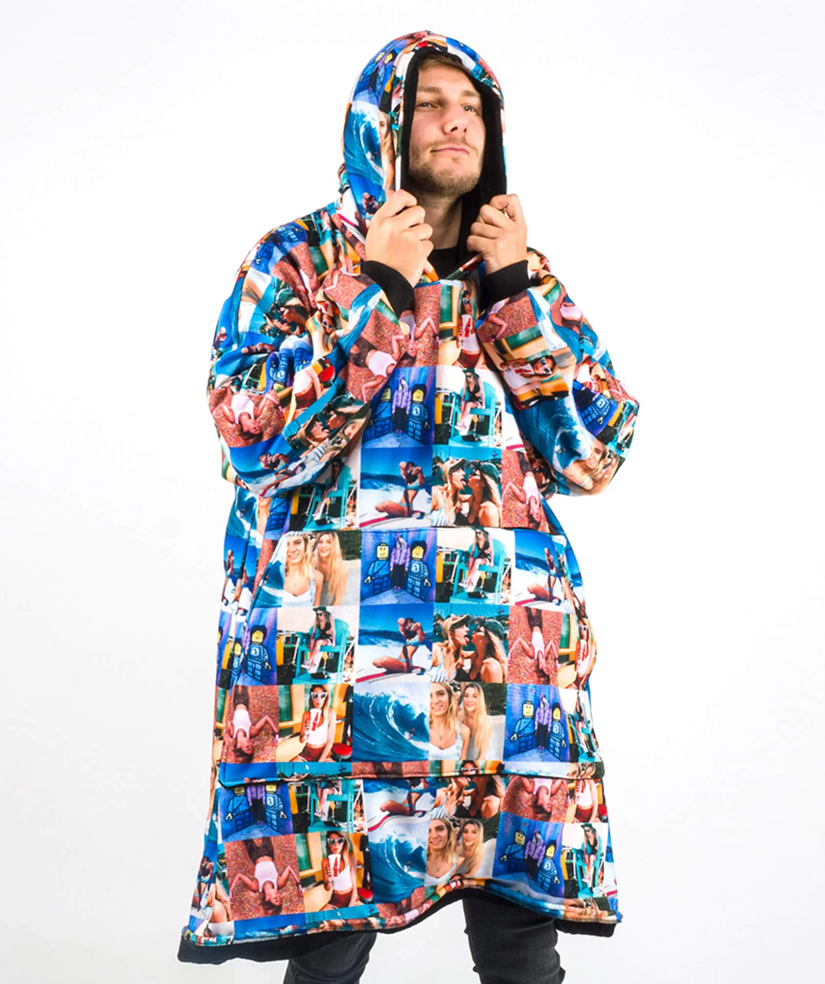 Dog Photo Collage Hoodie Blanket