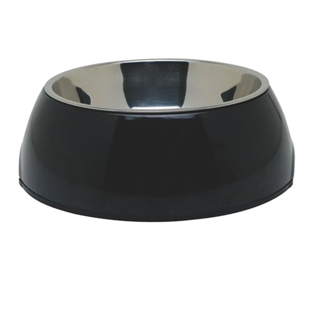 DogIt 2-in-1 Durable Bowl with Stainless Steel Insert Black Large 1.6L