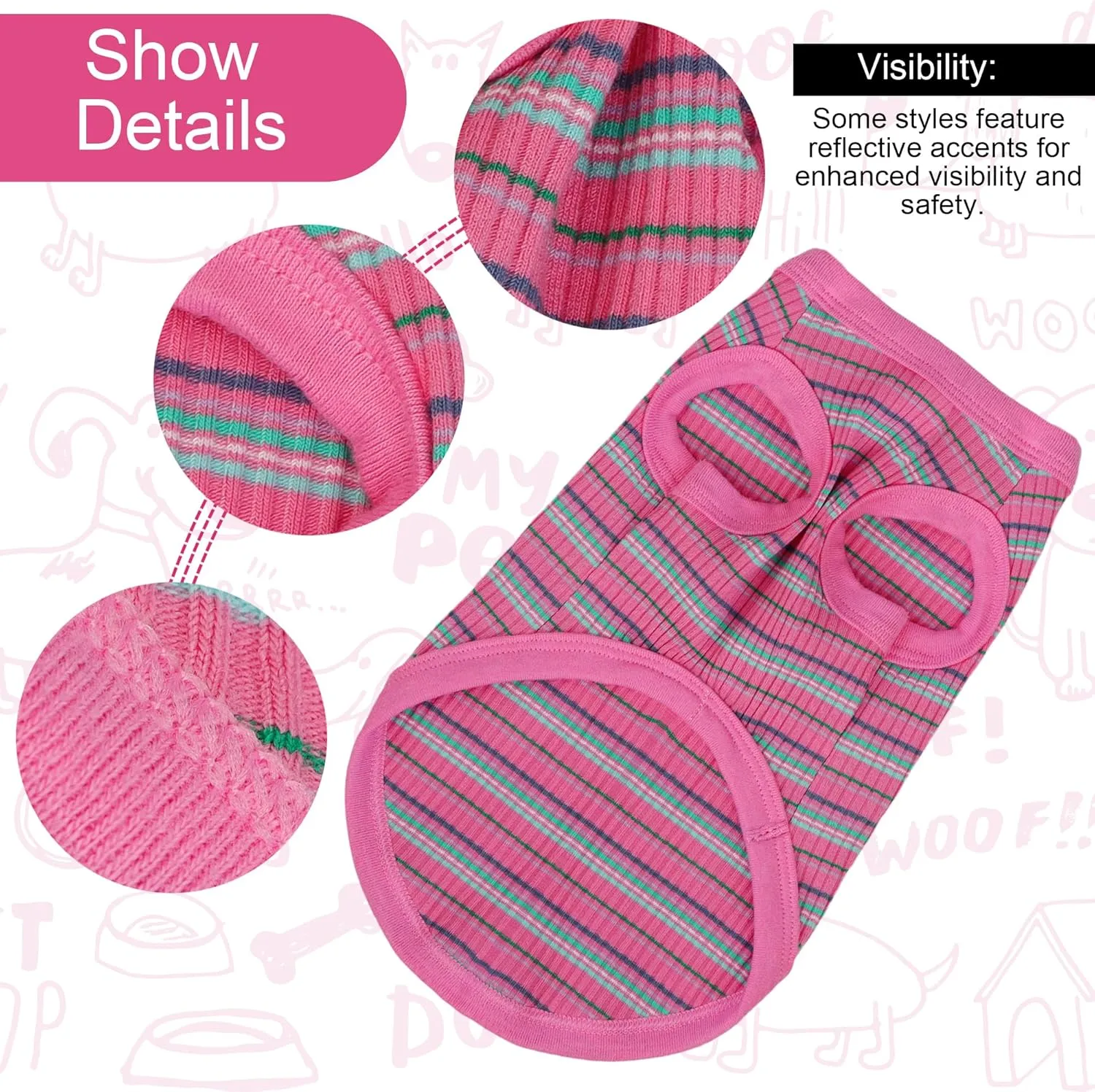 Elevate Your Pet's Comfort and Fashion: Premium 100% Cotton Rib Dog Shirt Vest for Small Breeds Like Chihuahuas, Yorkies, and Puppies .Year-Round Style with Tank-Style Puppy Attire Pink Medium