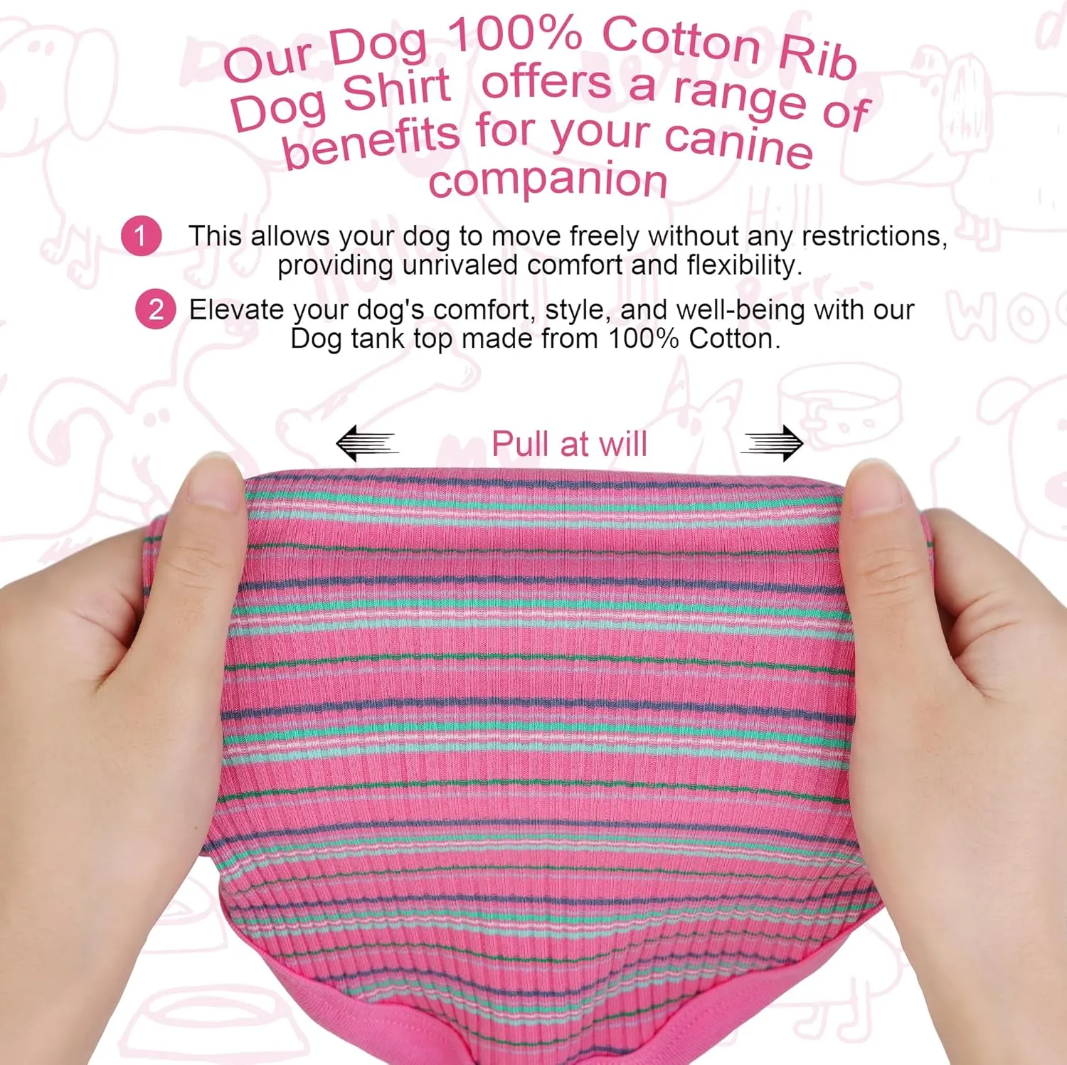 Elevate Your Pet's Comfort and Fashion: Premium 100% Cotton Rib Dog Shirt Vest for Small Breeds Like Chihuahuas, Yorkies, and Puppies .Year-Round Style with Tank-Style Puppy Attire Pink Medium