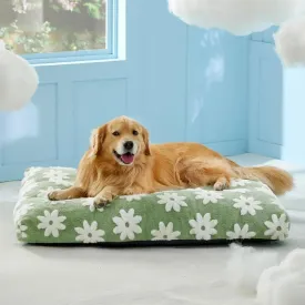 Extra Large Dog Bed | Removable Cover | Cute Modern Fuzzy Plush with Anti-Slip Bottom | Thick Shredded Chopped Foam Pet Bed