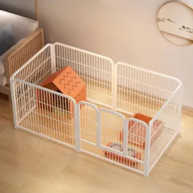 Fhiny Dog Playpen, 6 Panels Indoor Doggy Fence Exercise Pen Portable Puppy Kennel Heavy Duty Metal Enclosure Outdoor Corral Crate Cage for Small Medium Dogs Rabbits Cats