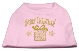 Golden Christmas Present Dog Shirt Light Pink Lg (14)