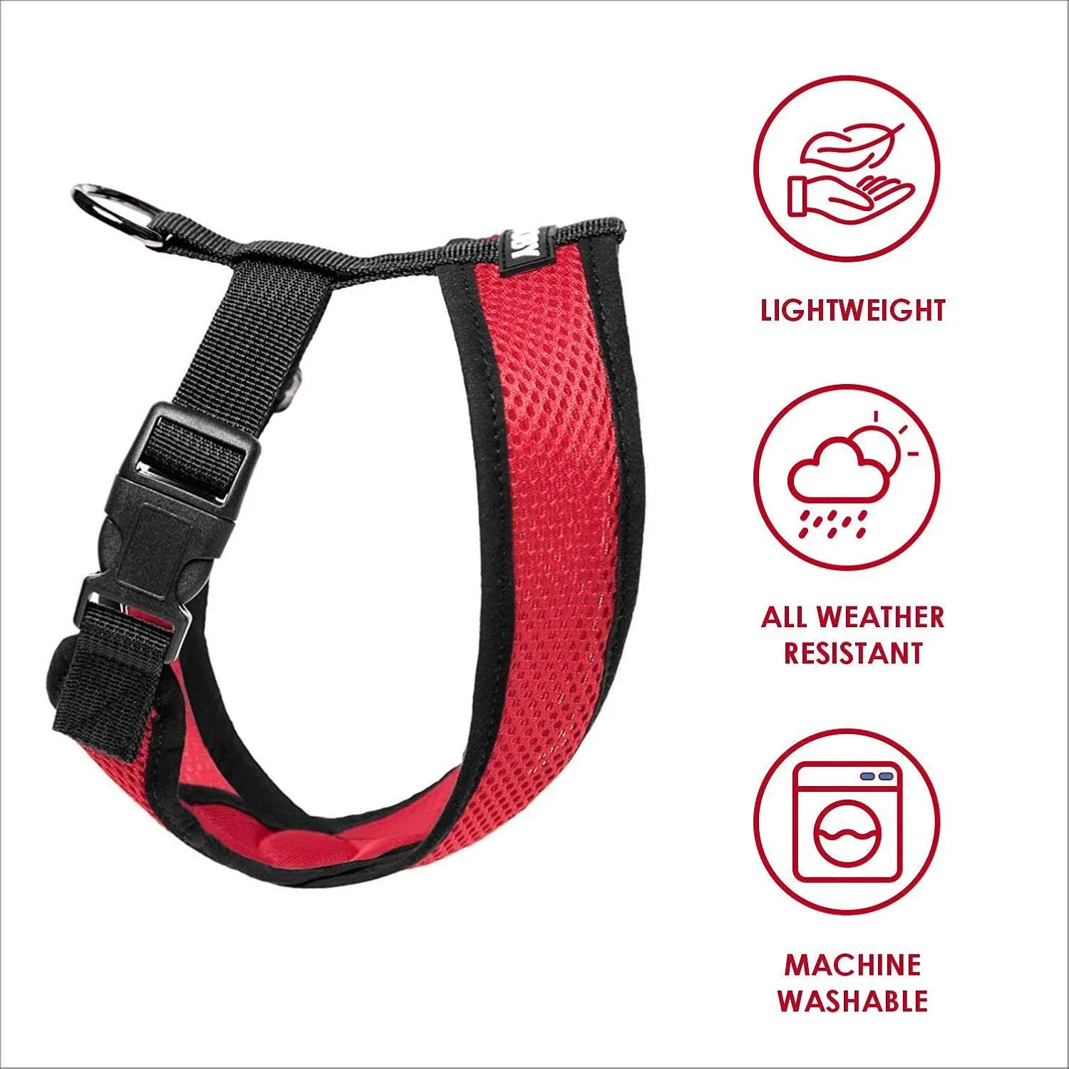 Gooby Comfort X Head in Harness - Red, Large - No Pull Small Dog Harness, Patented Choke-Free X Frame - Perfect on The Go Dog Harness for Medium Dogs No Pull or Small Dogs for Indoor and Outdoor Use