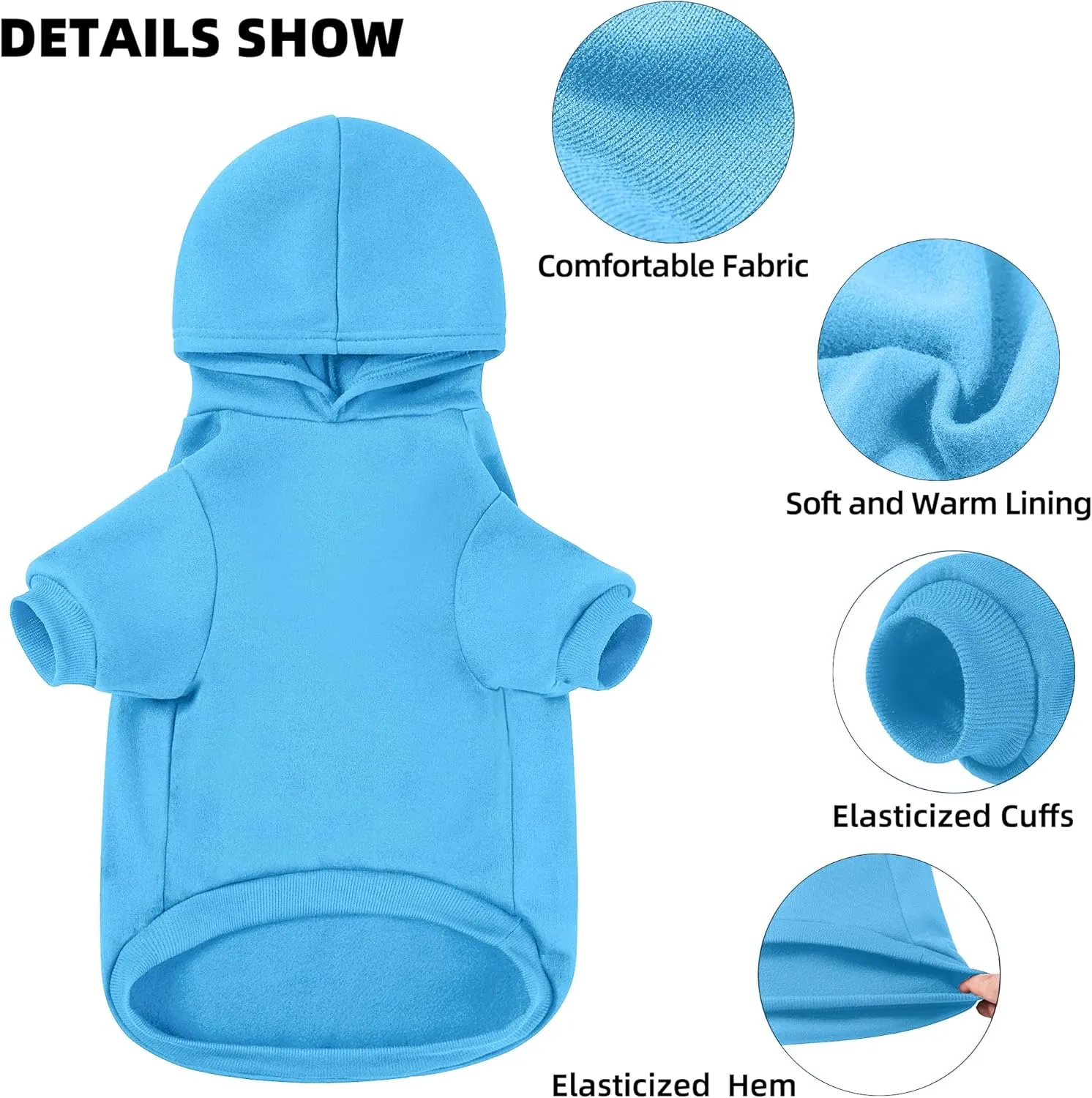 GreenJoy Dog Sweater Dog Hoodie Cold Weather Dog Coat Hooded Sweatshirt for Puppies,Cats, Small Medium Large Dogs (Blue(I Love My Dad), X-Large)
