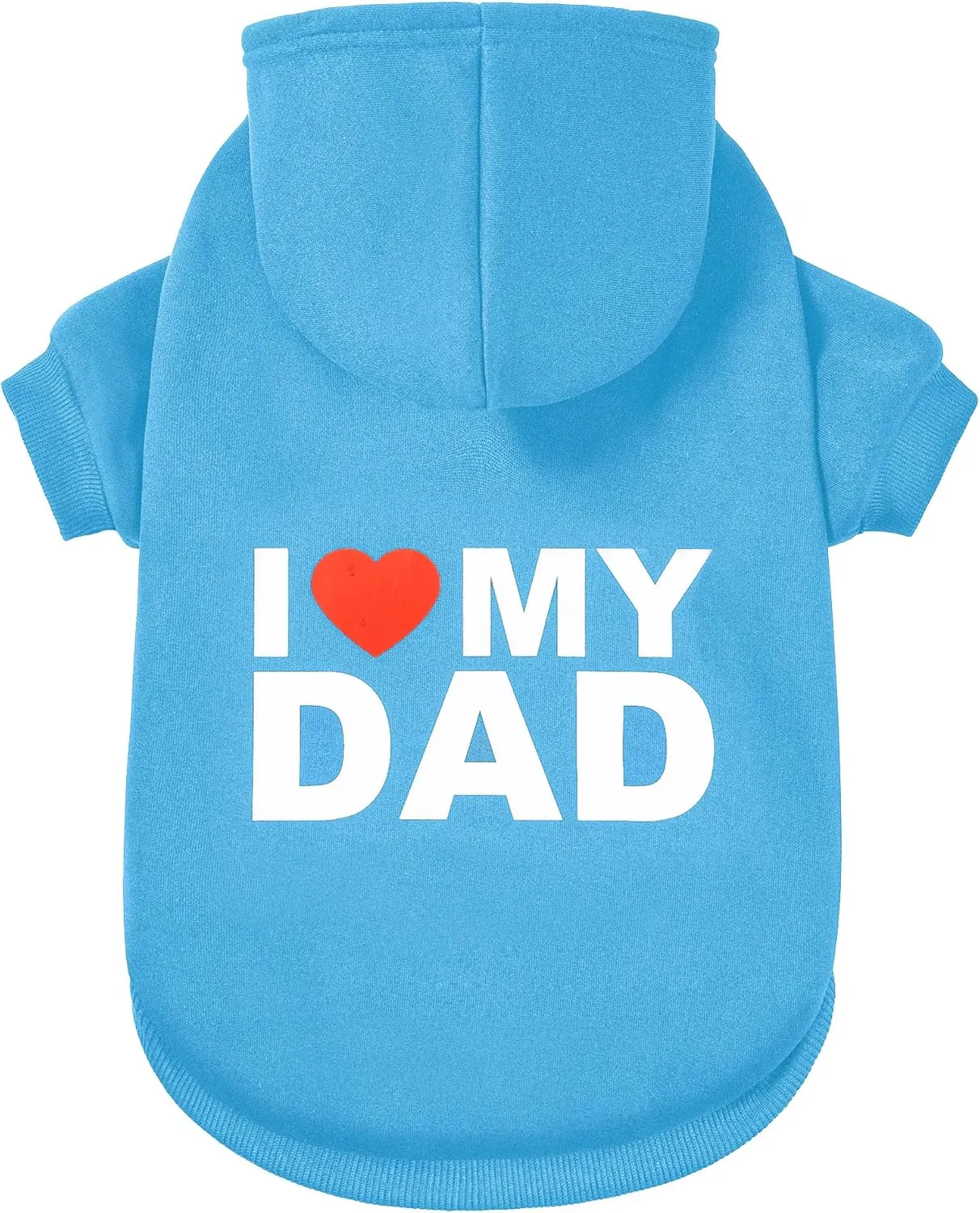 GreenJoy Dog Sweater Dog Hoodie Cold Weather Dog Coat Hooded Sweatshirt for Puppies,Cats, Small Medium Large Dogs (Blue(I Love My Dad), X-Large)