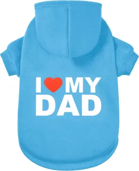 GreenJoy Dog Sweater Dog Hoodie Cold Weather Dog Coat Hooded Sweatshirt for Puppies,Cats, Small Medium Large Dogs (Blue(I Love My Dad), X-Large)