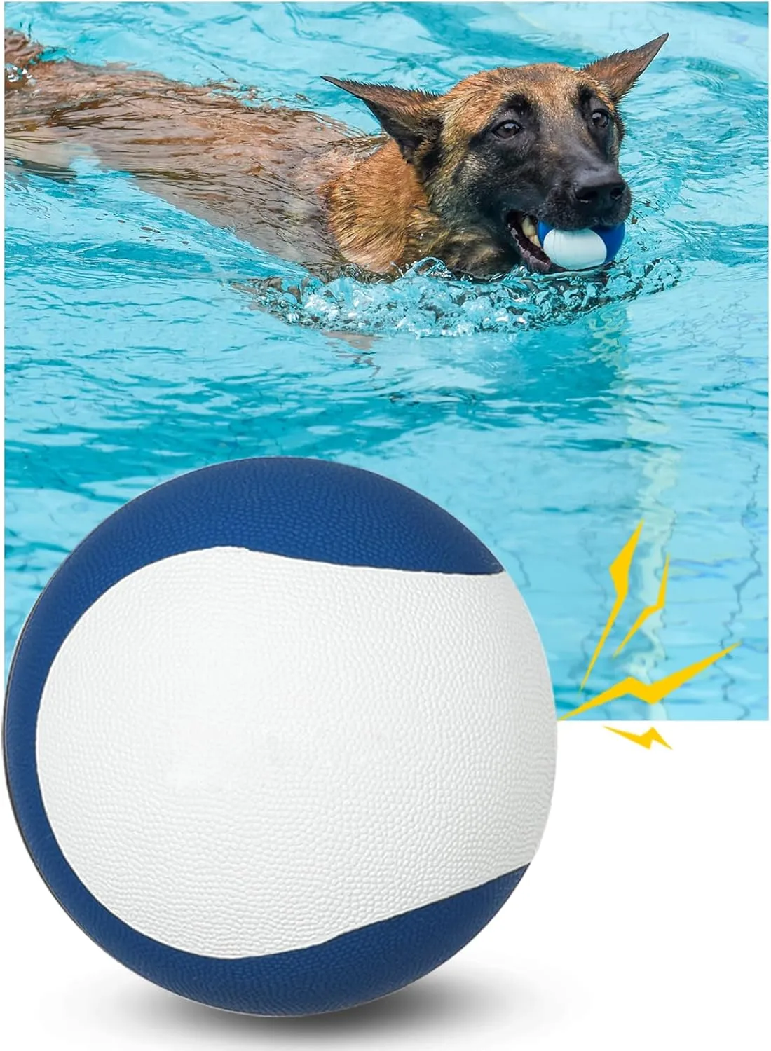 Interactive Floating Squeaky Dog Ball  Built-in Squeaker,Durable Rubber Toy,Perfect for Fetch & Water Play, Safe for Aggressive Chewers