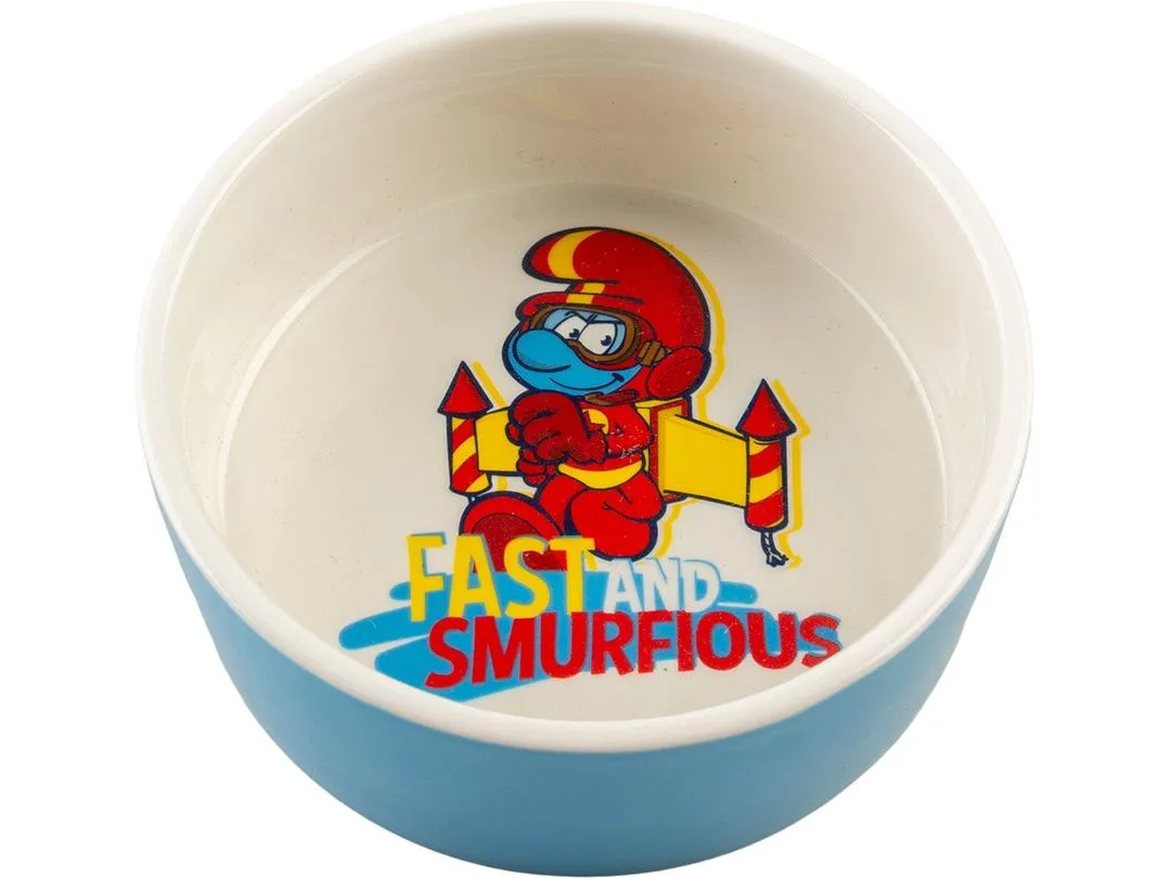 Jeptpack Smurf feeding bowl 500ml - 15x15x6cm white/blue