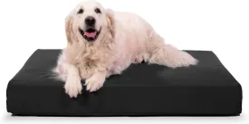 K9 Ballistics Tough Rectangle Dog Bed - Large, Durable, Chew Resistant, Removable Washable Cover, Solid Orthopedic Foam Mattress - 40"x34", Obsidian Black