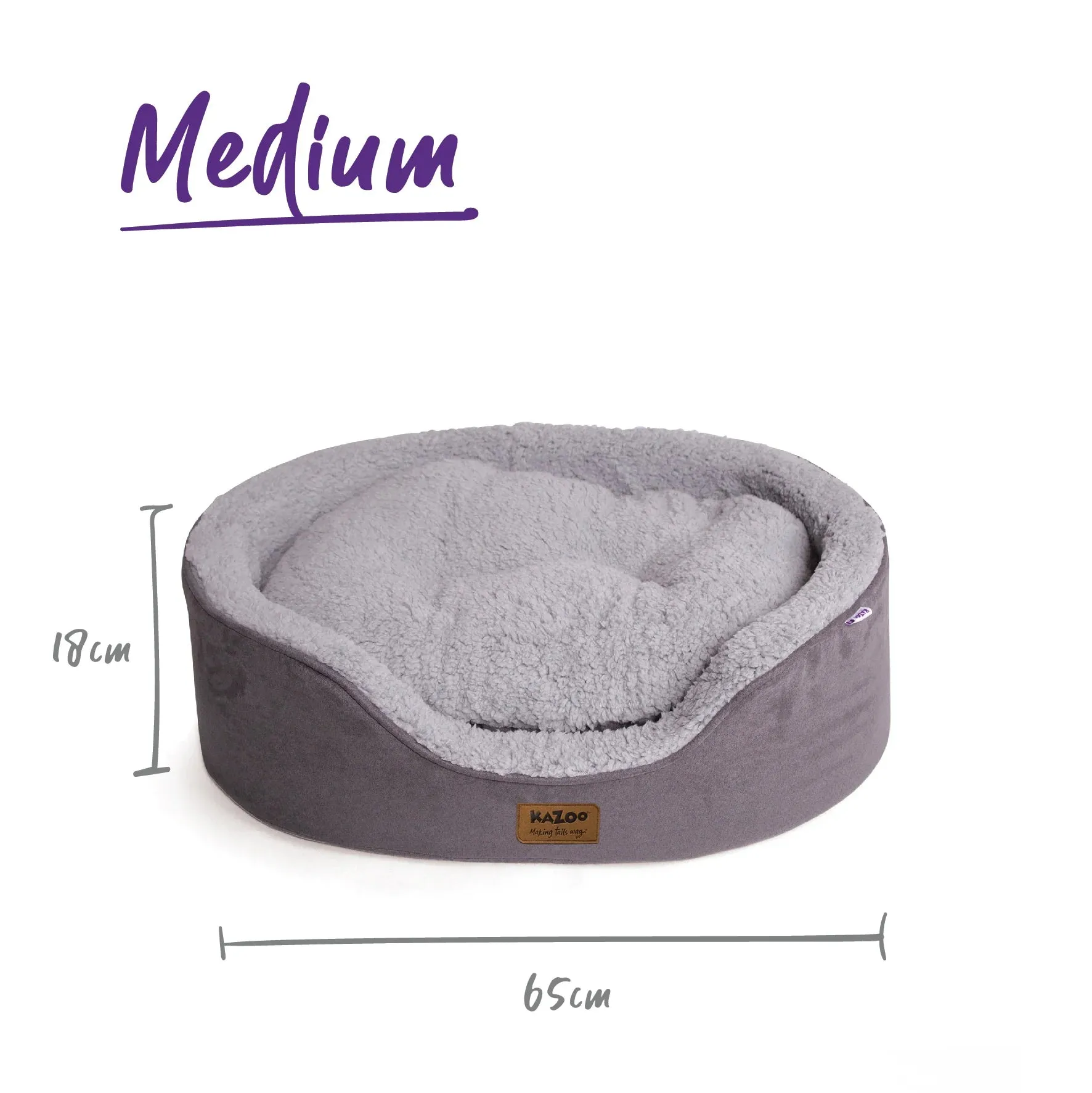Kazoo Manhattan Dog Bed Grey & White