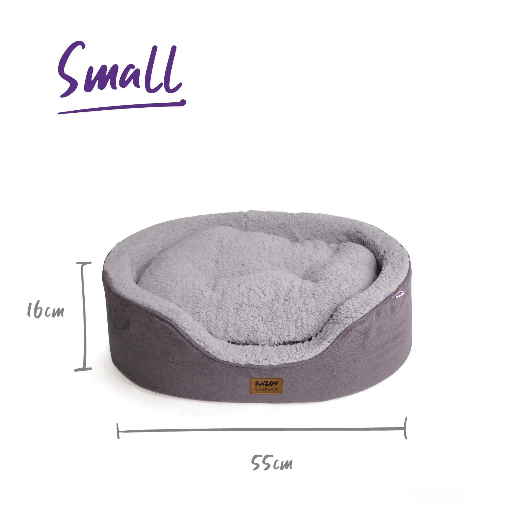 Kazoo Manhattan Dog Bed Grey & White